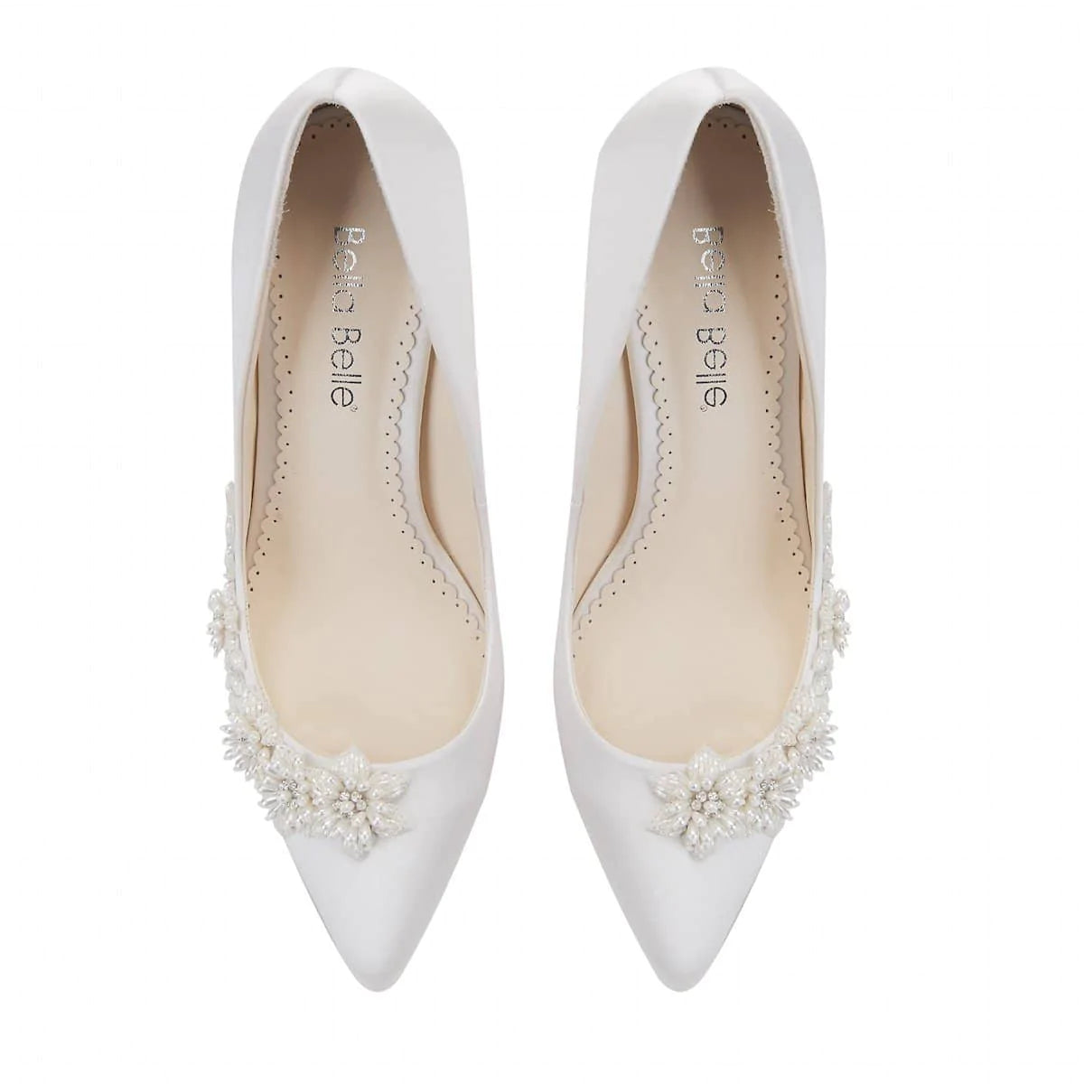 Bella Belle Jasmine Pointed Toe 3D Floral Pearl Shoes