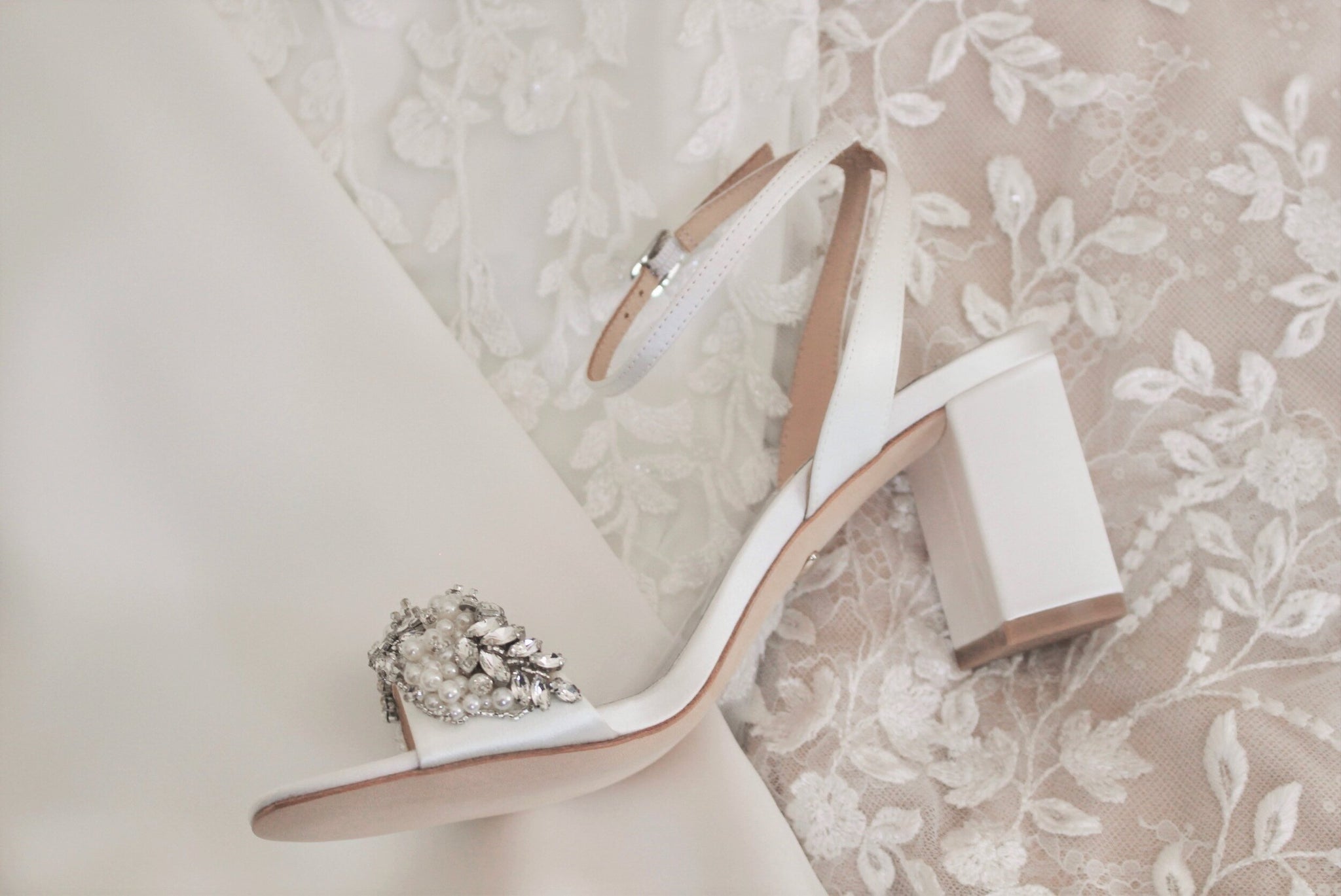 Badgley Mischka Clara Block Heel Wedding Shoes