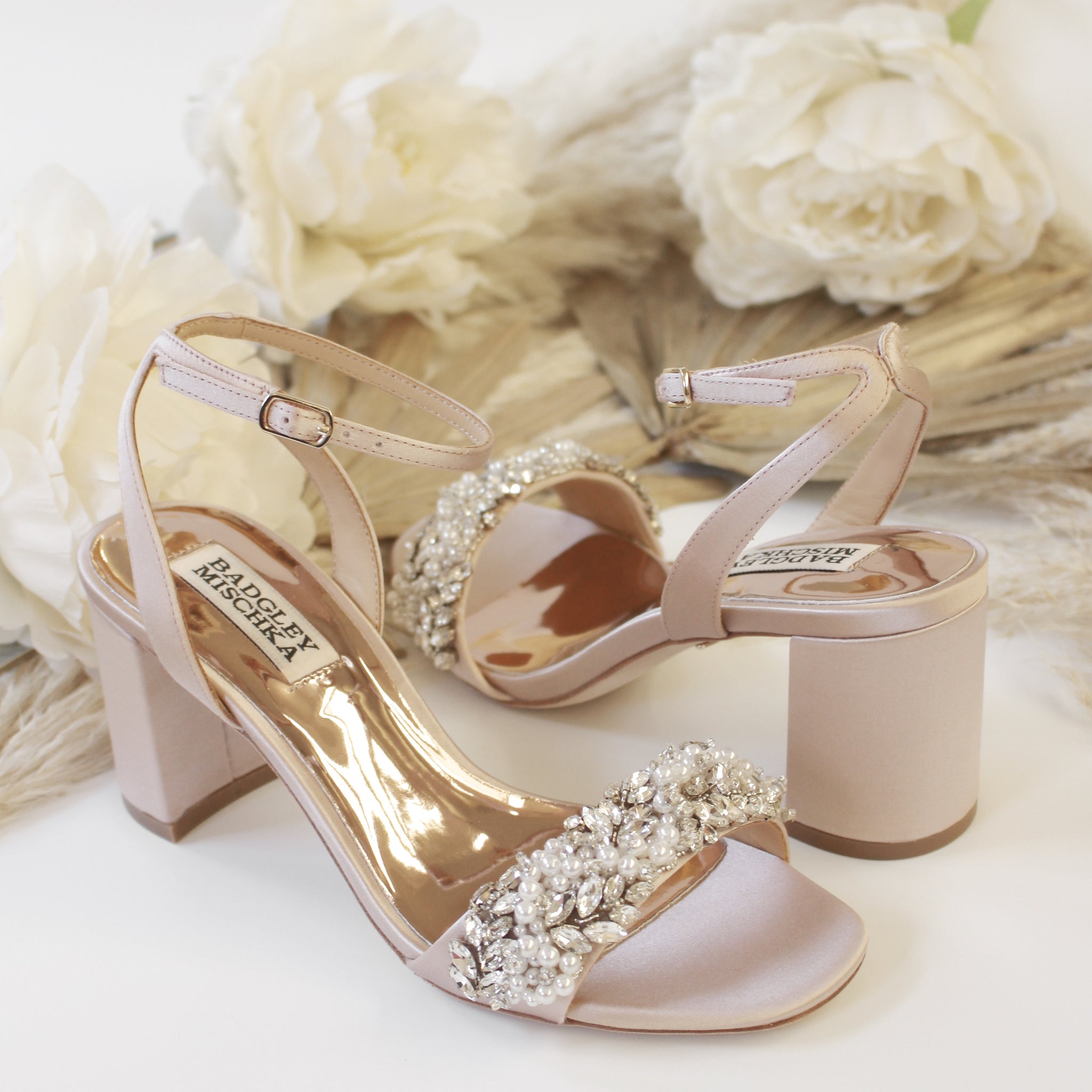 Badgley Mischka Clara Block Heel Wedding Shoes